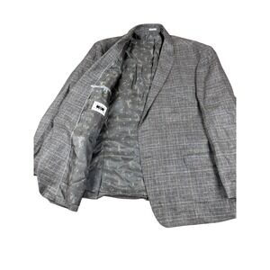 Joseph Abboud Heritage Linen Blazer 52 Regular Plaid Italian Fabric‎